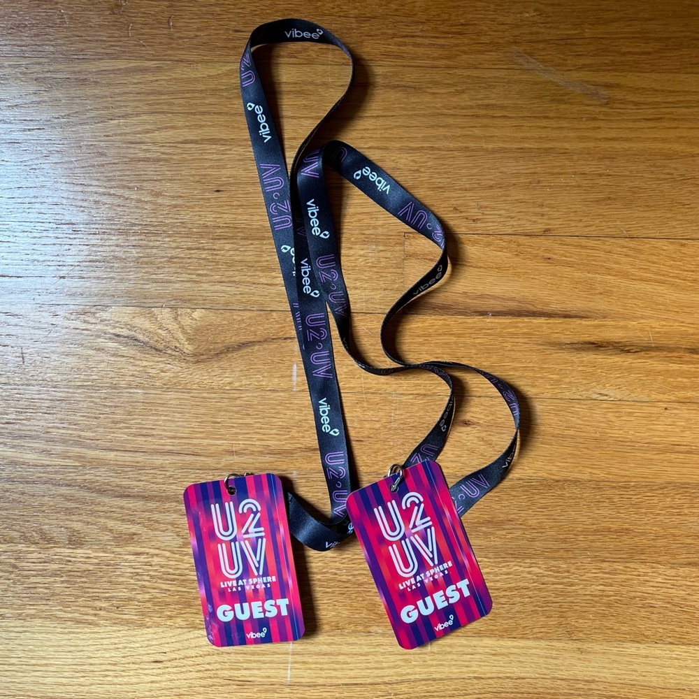 U2:UV U2 Achtung Baby Live at the Sphere Las Vegas guest passes lanyard Vibee